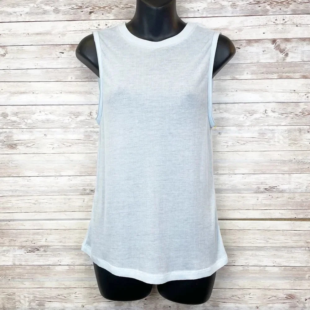 3 for $10 🛍️ FREE PEOPLE Movement Light Blue Ribbed Muscle Tank Top Loose Fit